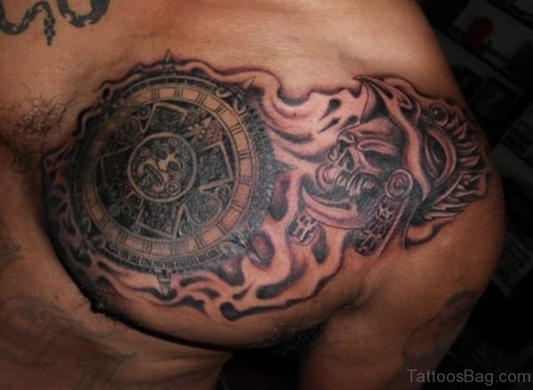Cool Aztec Tattoo On Chest