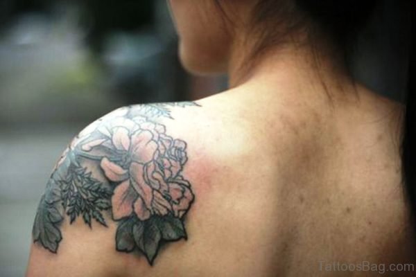 Cool Black And Grey Flower Tattoo