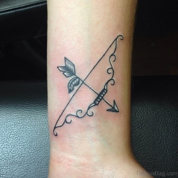 Cool Bow And Arrow Tattoo On Wrist