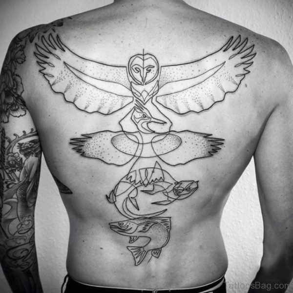 Cool Eagle Tattoo On Back