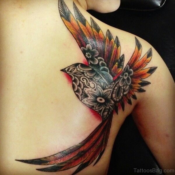 Cool Flying Phoenix Tattoo