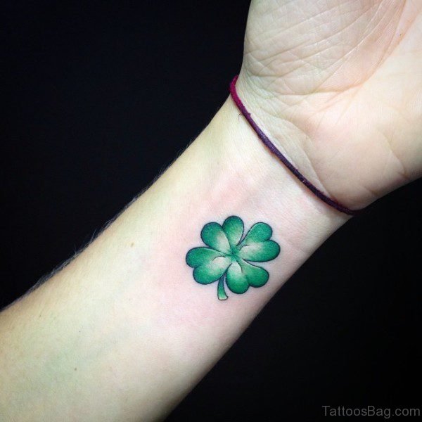 Cool Four Leaf Tattoo On Wrist