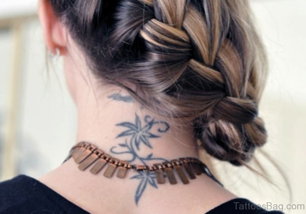 Cool Lotus Neck Tattoo