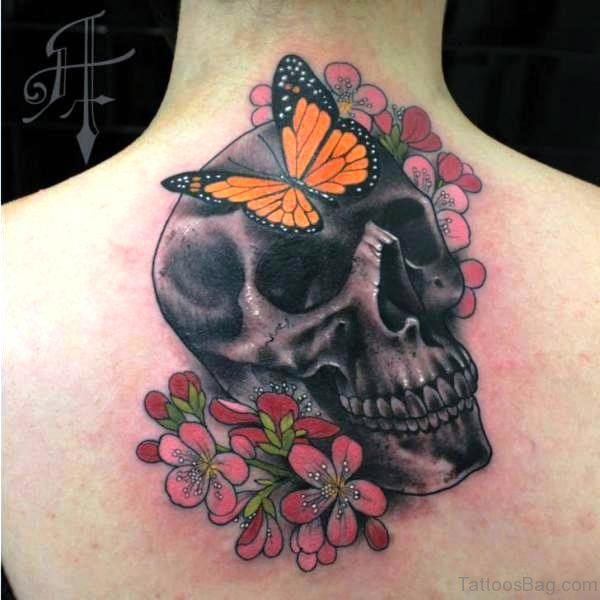 Cool Skull Neck Tattoo