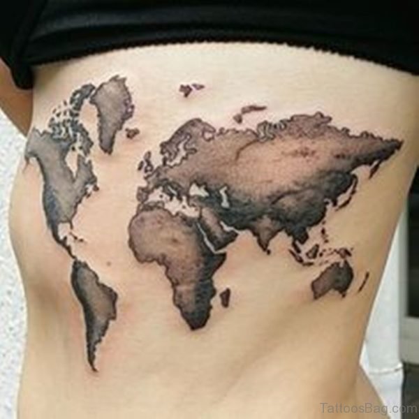 Cool World Map Tattoo