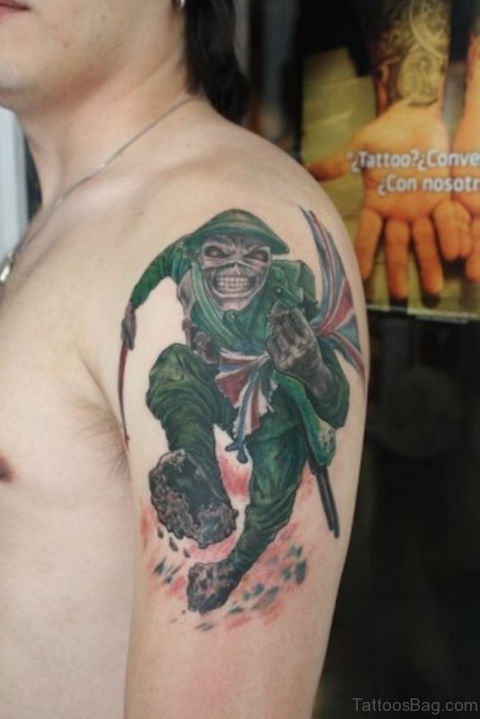 Cool Zombie Tattoo On Shoulder
