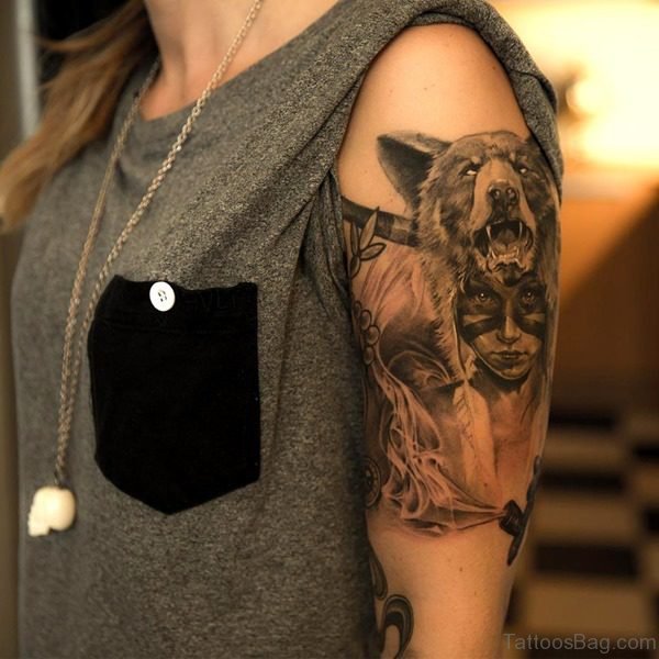 Coolest Shoulder Tattoo Design For Women