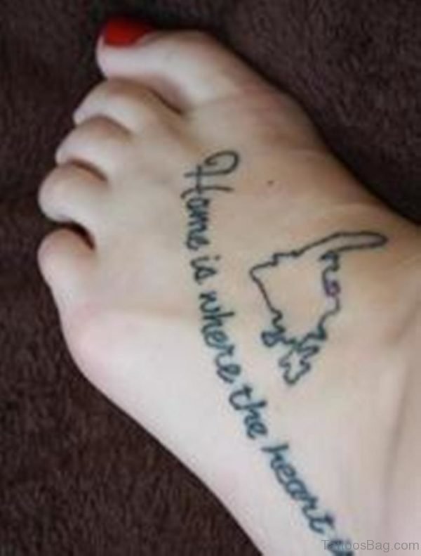 Country Map Tattoo On Foot