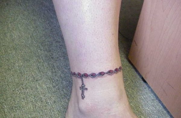 Cross Ankle Tattoo Design