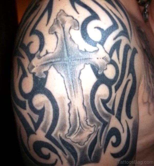 Cross Tribal Tattoo 