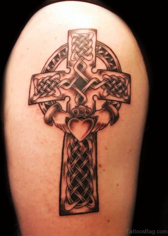 Cross With Heart Tattoo 