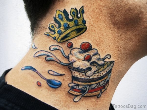 Crown And Cake Tattoo