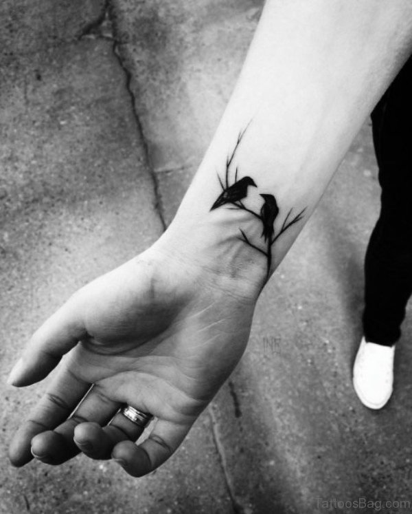 Crows Tattoo On Wrist