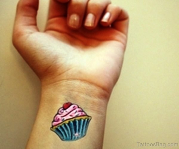 Cupcake Tattoo On Wrist