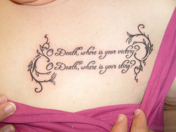 Cute Bible Verse Tattoo On Chest
