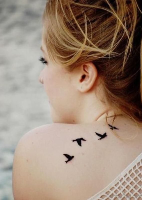 Cute Birds Shoulder Tattoo