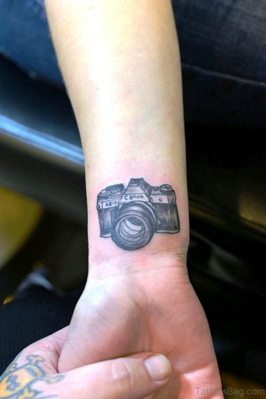 Cute Camera Wrist Tattoo