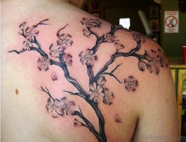 Cute Cherry Blossom Tree Tattoo 