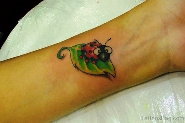 Cute Ladybug Wrist Tattoo