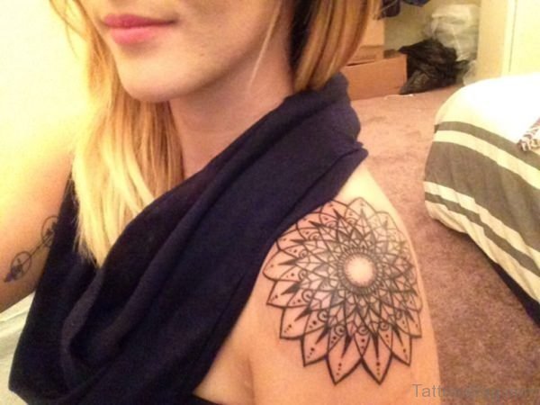 Cute Mandala Tattoo On Shoulder