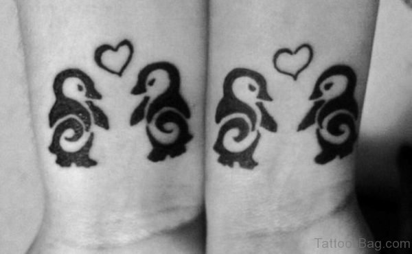 Cute Penguin Tattoo Design