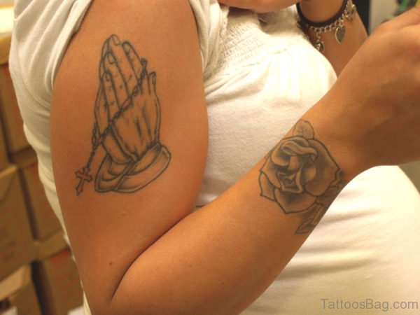 Cute Praying Hands Tattoo