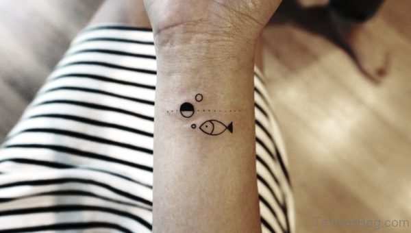 Cute Small Fish Tattoo On Wrist