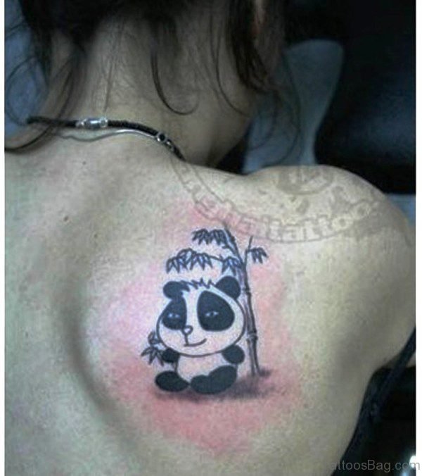 Cute Tinny Panda Shoulder Tattoo