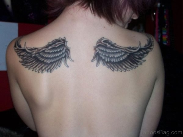 Cute Wings Tattoo On Both Shoulder 