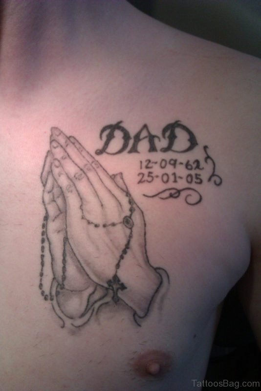DAd And Praying Hands Tattoo