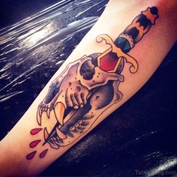 Dagger With Lion Skull On Arm