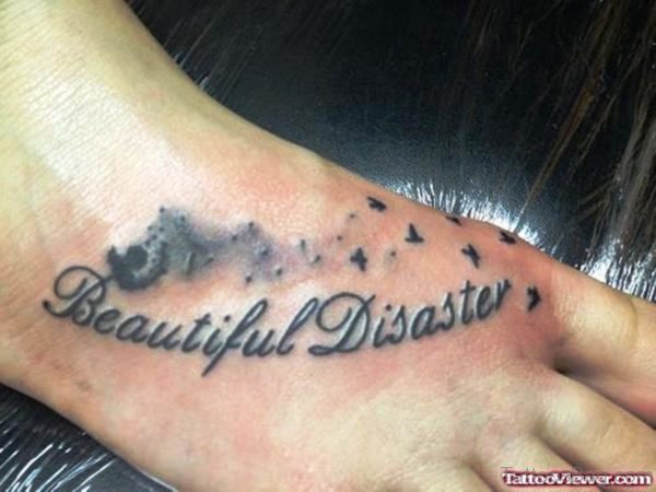 Dandelion Beautiful Disaster Tattoo On Foot