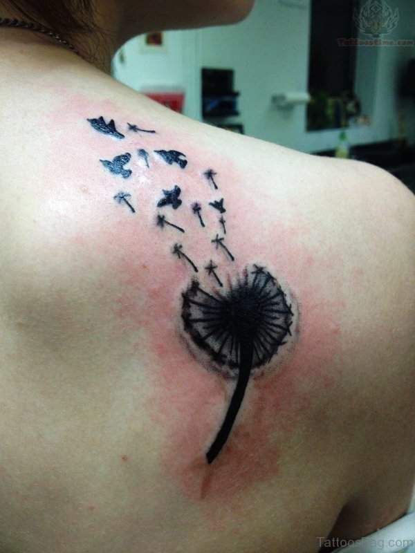 Dandelion Birds Shoulder Tattoo