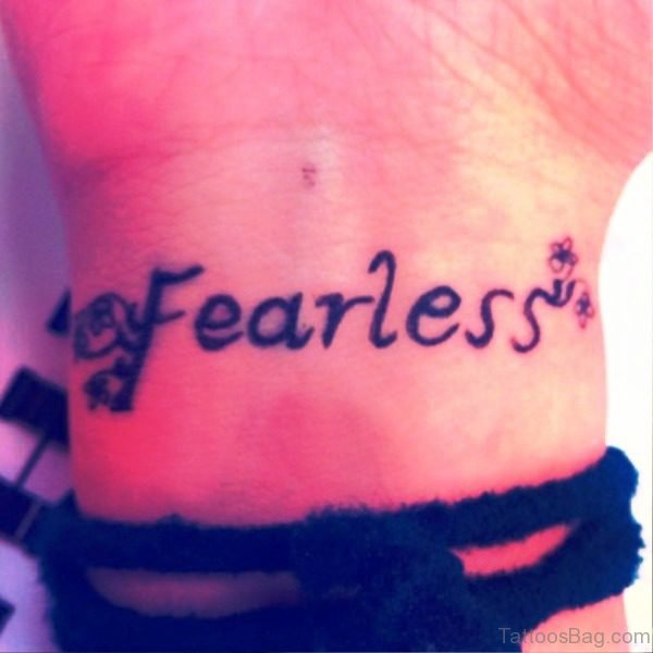 Dark Fearless Tattoo On Wrist 