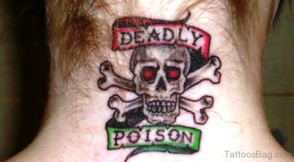 Deadly Skull Tattoo On Neck