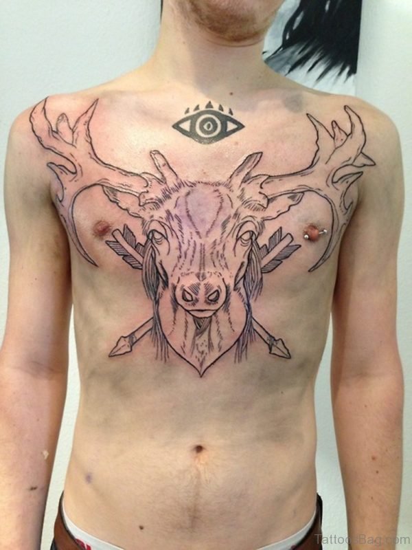 Deer Tattoo Design On Chest 