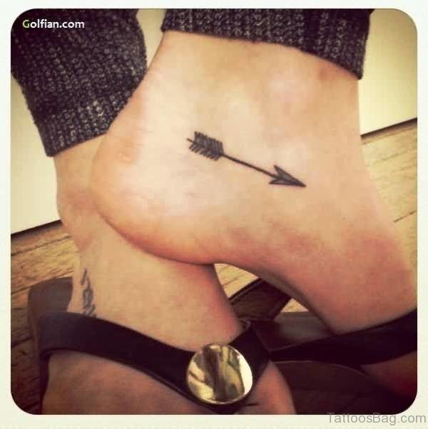 Delightful Arrow Tattoo On Foot