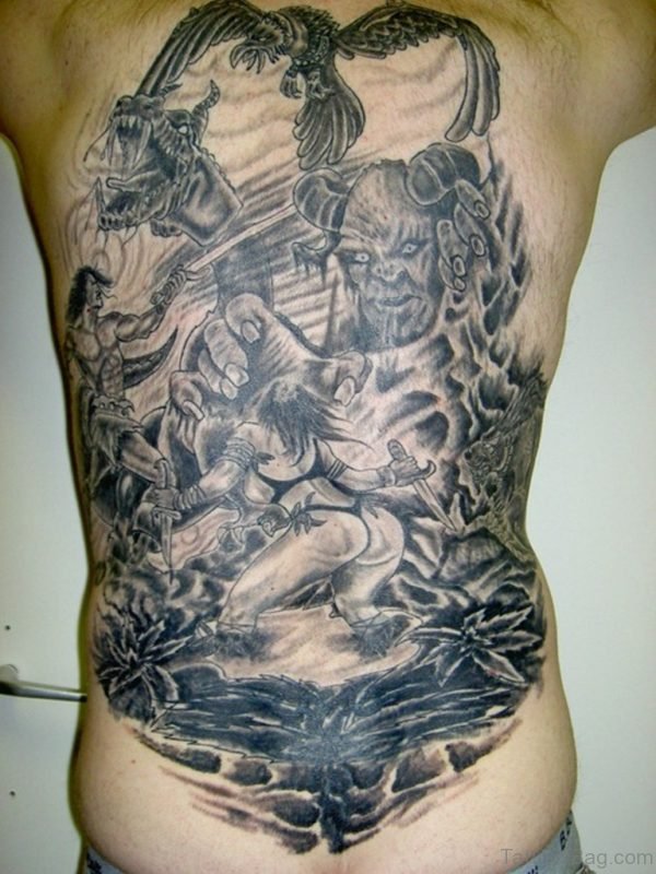 Demon Tattoo On Full Back