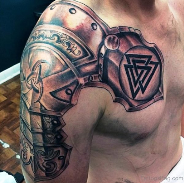 Designer Armour Shoulder Tattoo