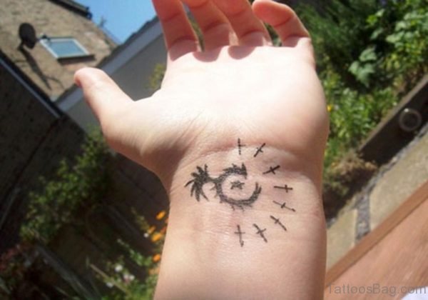 Designer Sun Tattoo On Wrist