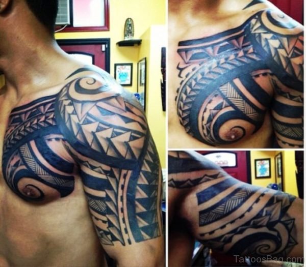 Designer Tattoo On Shoulder