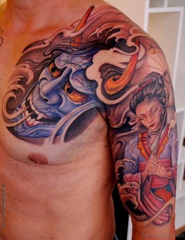 Devil And Geisha Tattoo
