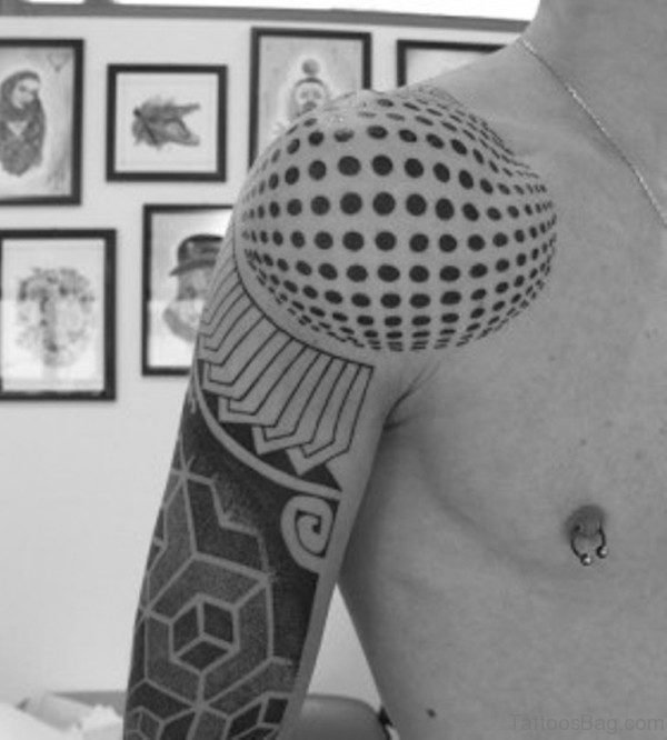 Dots And Line Geometric Tattoo
