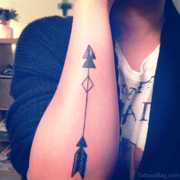 Double Triangle Arrow Tattoo On Arm 