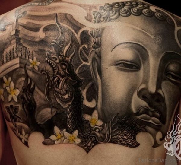 Dragon And Buddha Tattoo Design