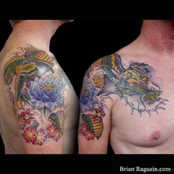 Dragon Japanese Shoulder Tattoo