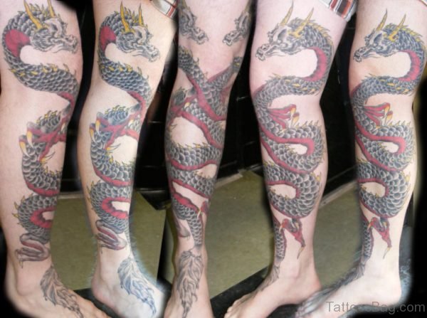 Dragon Leg Tattoo Design