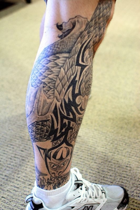 Dragon Tattoo Design On Leg