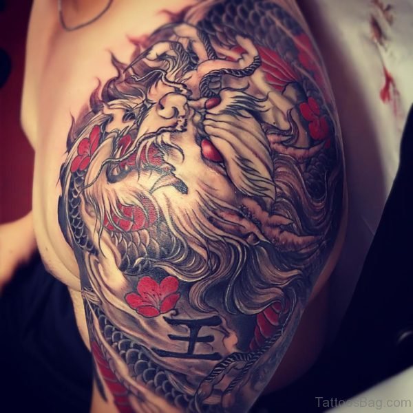 Dragon Tattoo Design on Shoulder