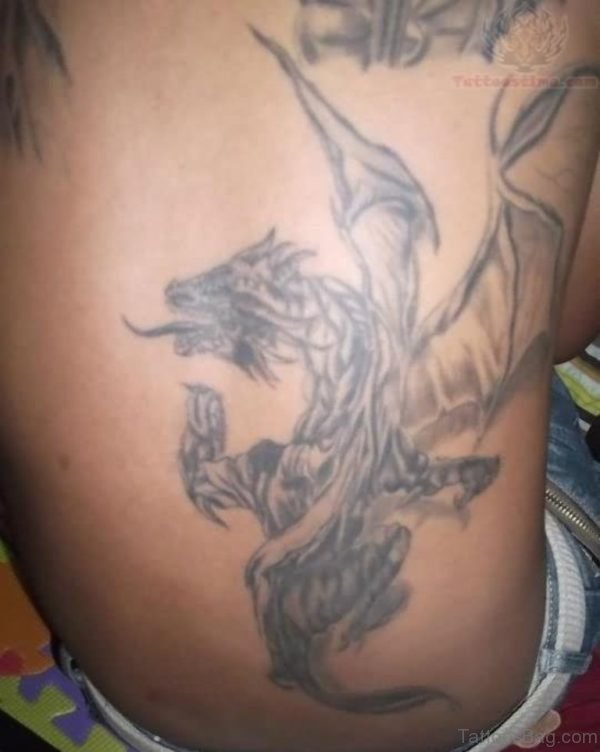 Dragon Tattoo On Side Rib